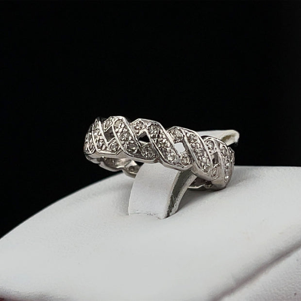 Braided Pave Diamond Band