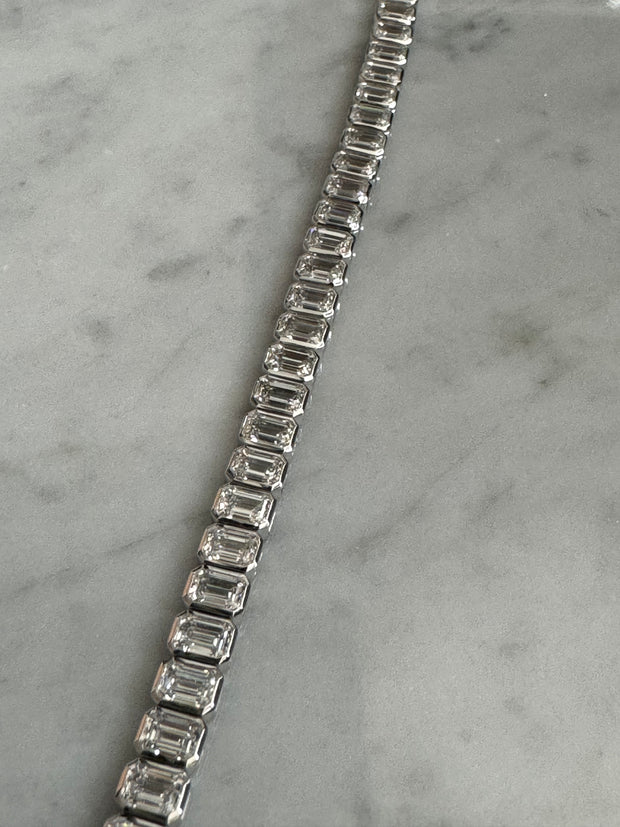 Emerald Cut Lab Grown Diamond Tennis Bracelet