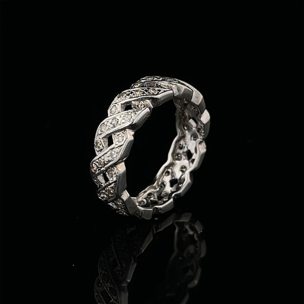 Braided Pave Diamond Band