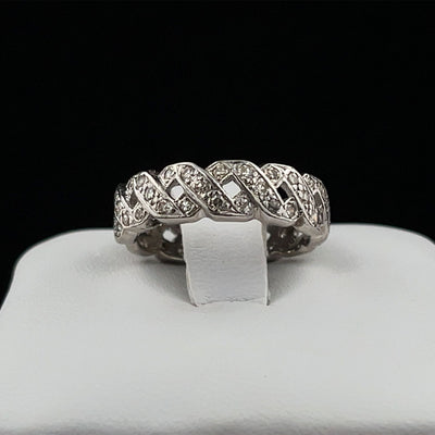 Braided Pave Diamond Band