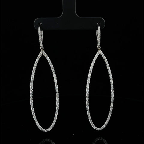 Oval Diamond Hoops