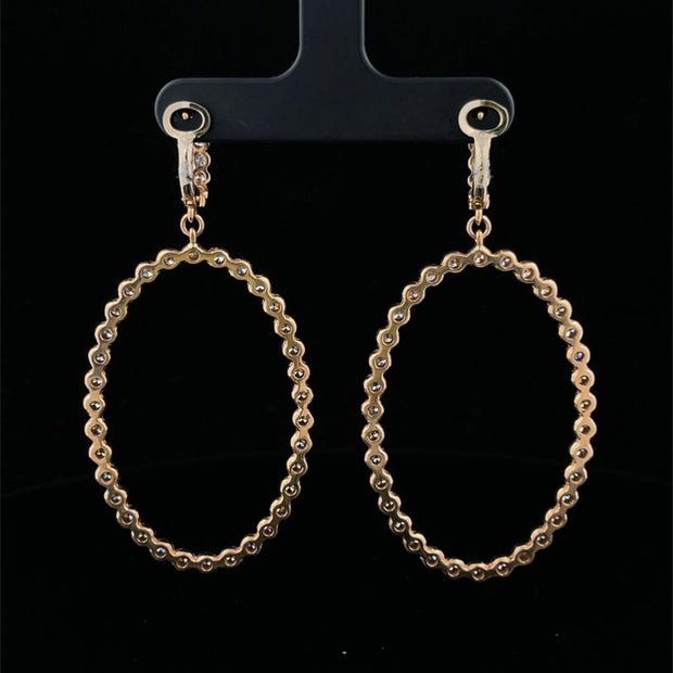 Hoop Dangling Diamond Earrings