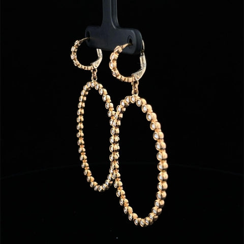 Hoop Dangling Diamond Earrings