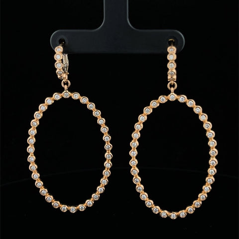 Hoop Dangling Diamond Earrings