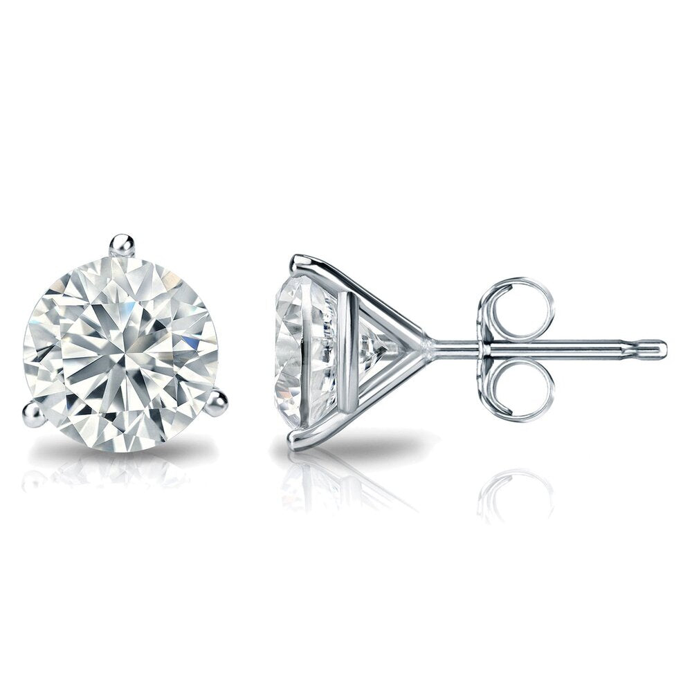 Round Brilliant Lab Diamond Stud Earrings